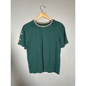 Lacoste Men's Green Sleepwear Shirt  Spellout Sleeve Logo Striped